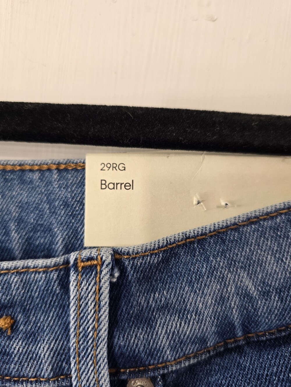 Calvin Klein Barrel Jeans Runaway Blue NWT Size 29 R High Rise Loose Fit Taper - Picture 8 of 15